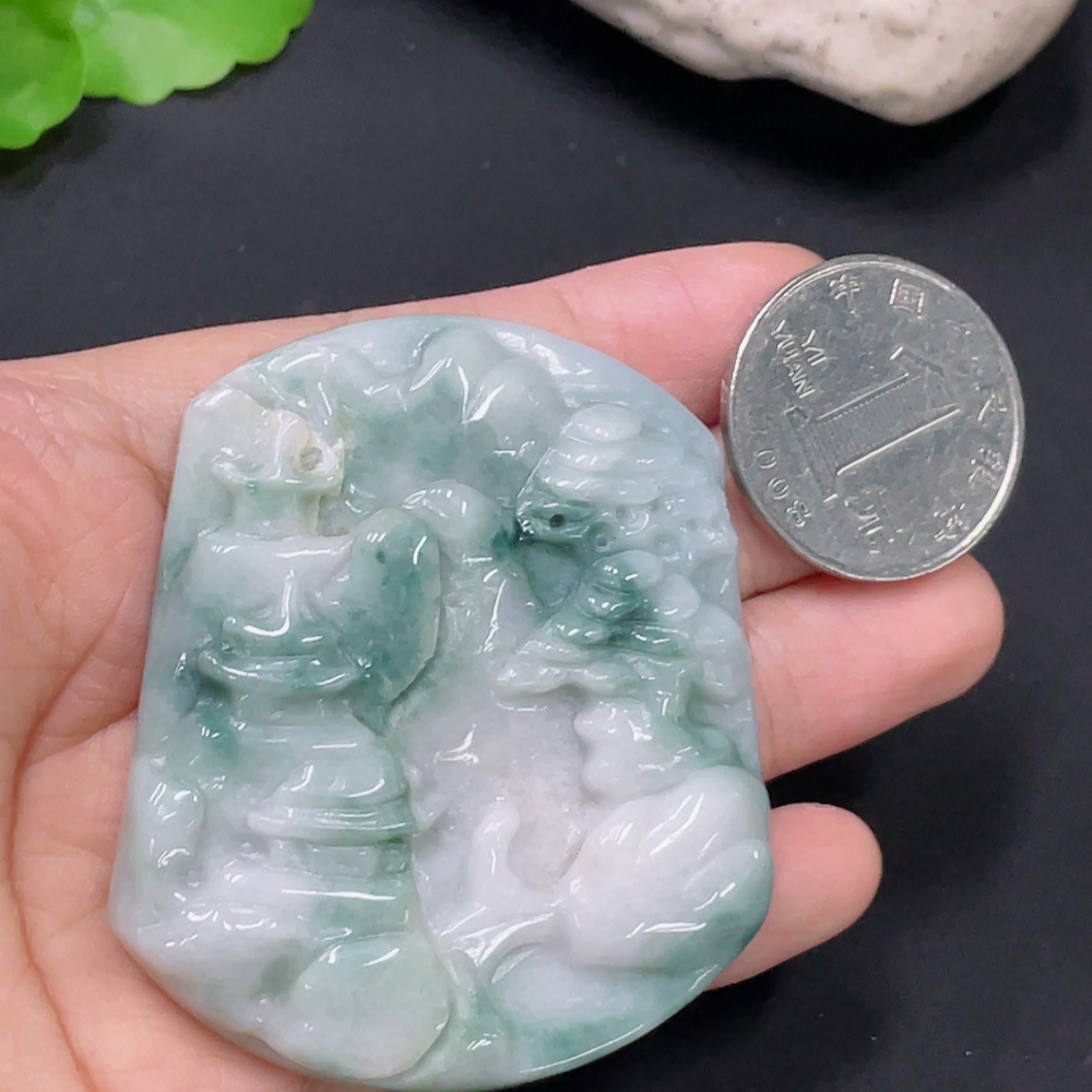 F31674119 Jadeite Pendant Landscape Total Weight Approx. 63.2g