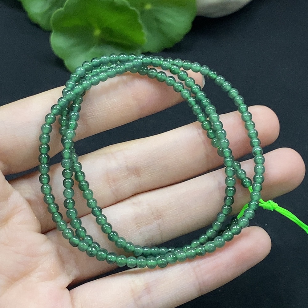 F34996635 Jadeite Bead Necklace Approximately 3mm Bead Size Total Weight Approximately 8.12g