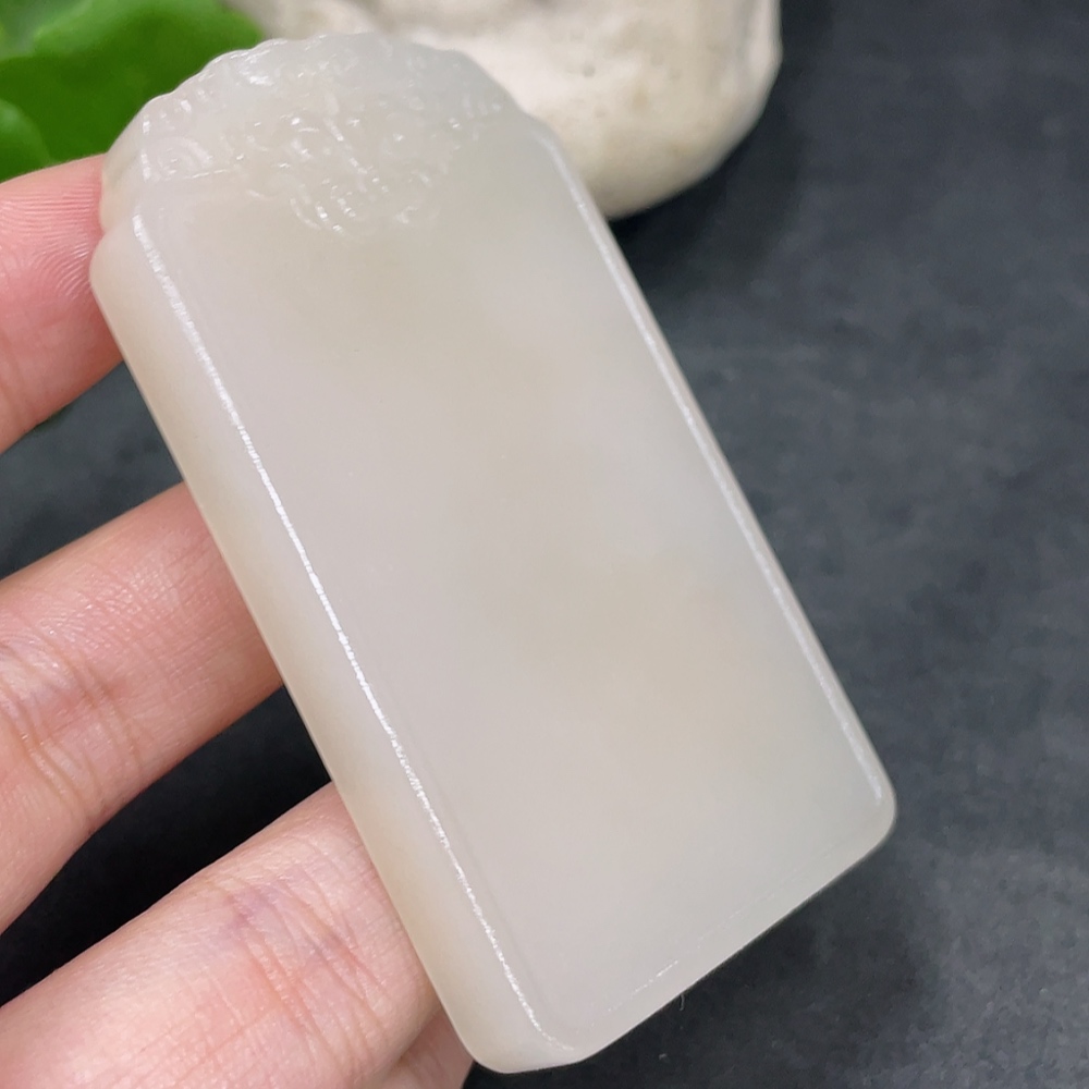 H34016823 Hetian Jade Pendant, Antique-style Plaque, Total Weight Approx. 59.1g