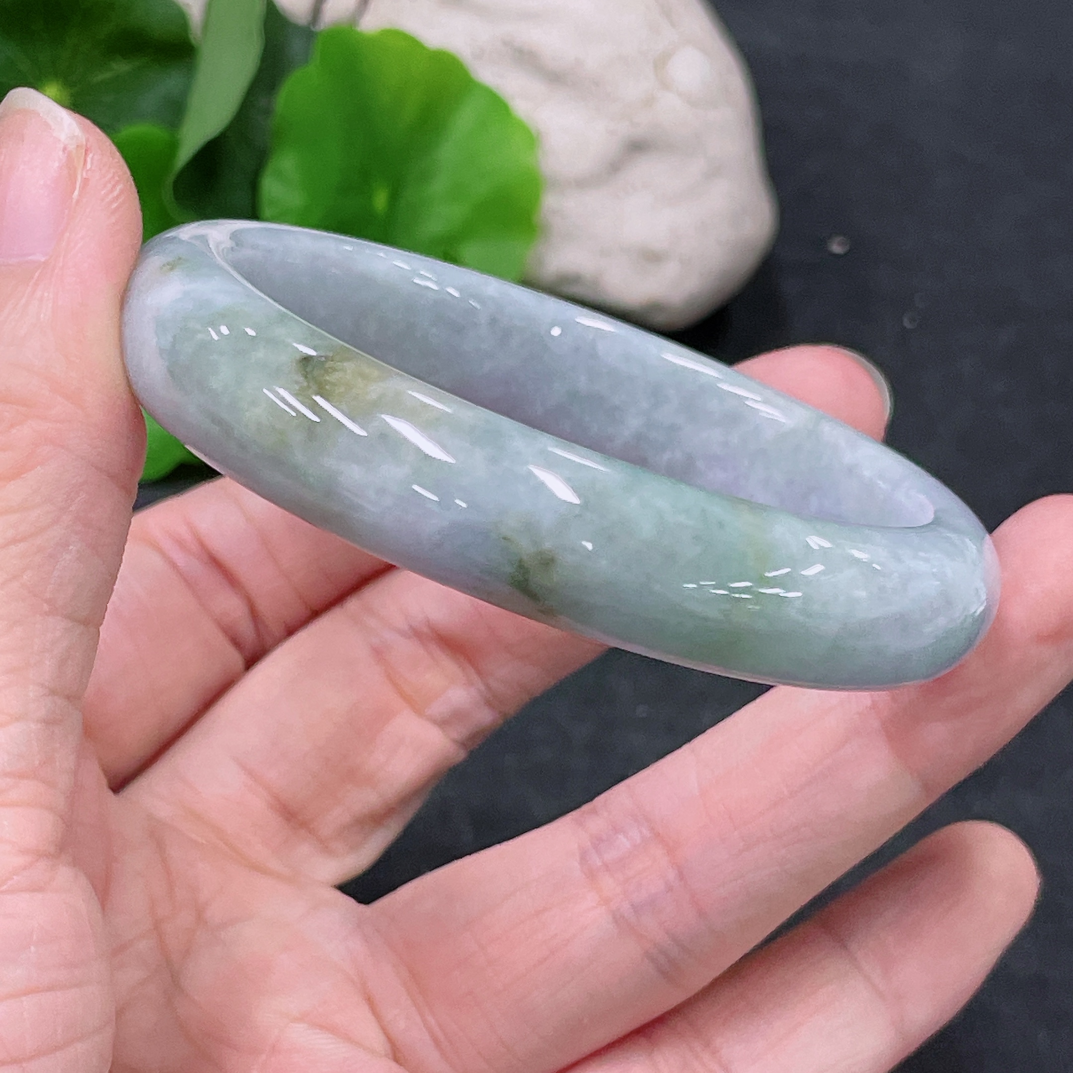 F33864417 Jadeite Round Bangle Total Weight Approx. 46.62g Size 54