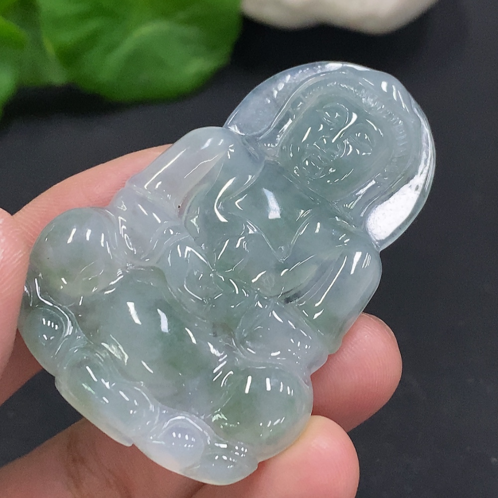 F33856719 Jadeite Guanyin Pendant, Total Weight Approx. 14.5g