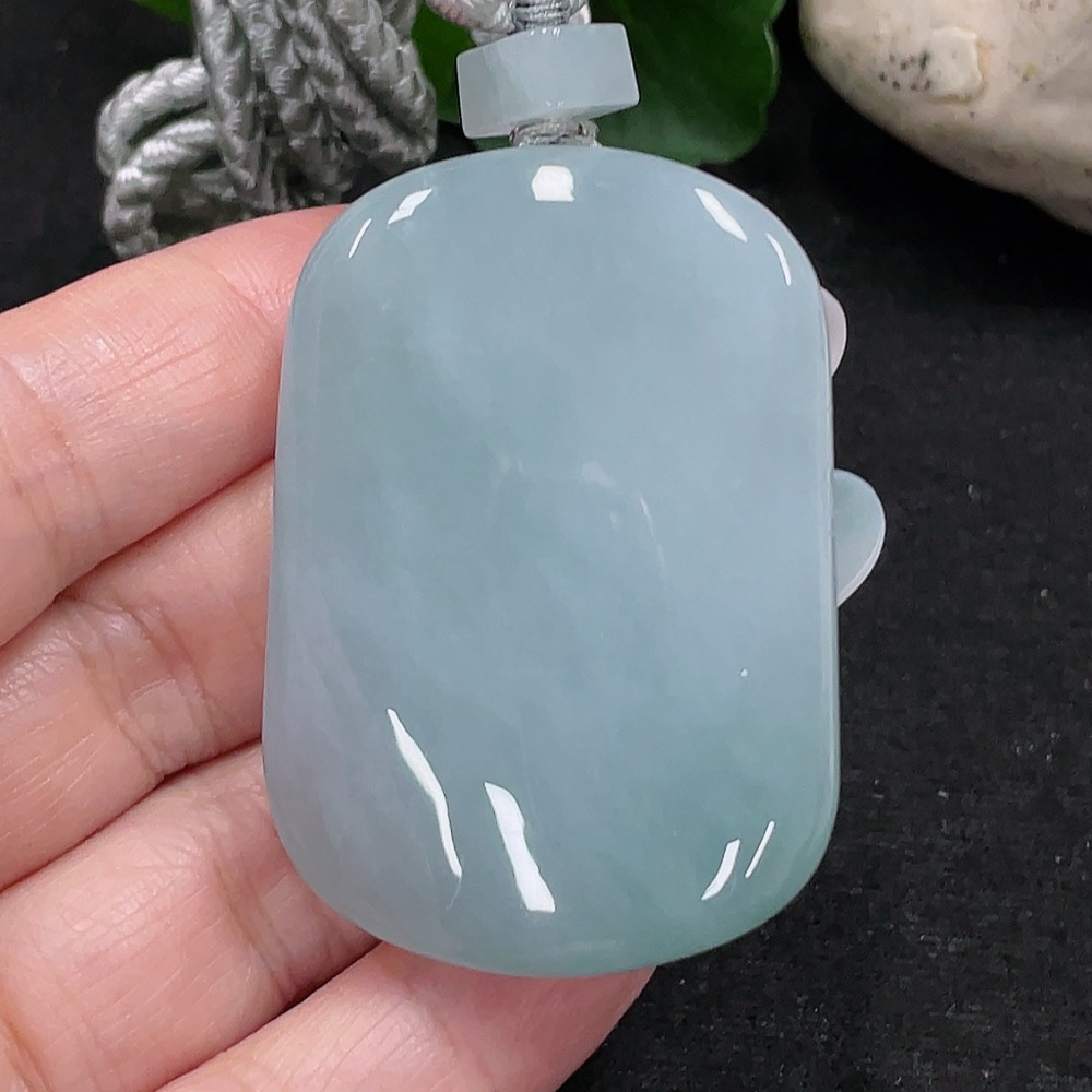 F33898317 Jadeite Enlightenment Pendant Total Weight Approx. 46.7g (Including Rope Weight)