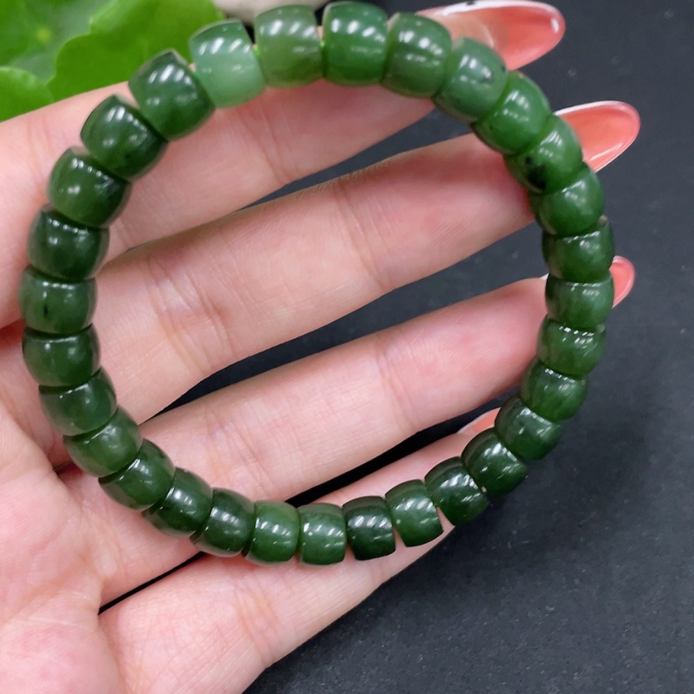 H34027399 Hetian Jade Bracelet Approx. 7.7mm Total Weight About 23.2g