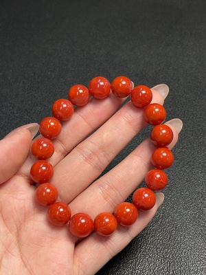 C34992042 Red Agate Bracelet with Visible Organic Matter, Total Weight Approx. 30.05g, Size About 10.4mm
