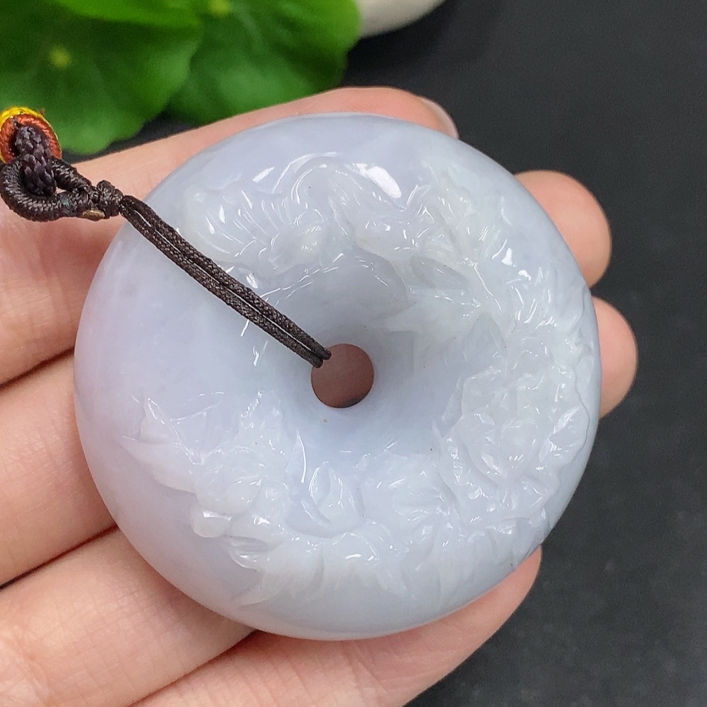 F33933663 Jadeite Safety Pendant Total Weight Approx. 72.5g (Including Rope Weight)