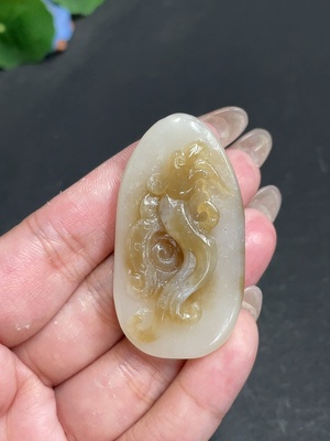 H30525635 Hetian Jade Pendant Antique Style Total Weight Approx. 25.3g