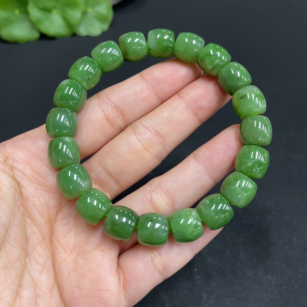 H34073612 Hetian Jade Bracelet Approx. 9.8mm Total Weight Approx. 36.4g