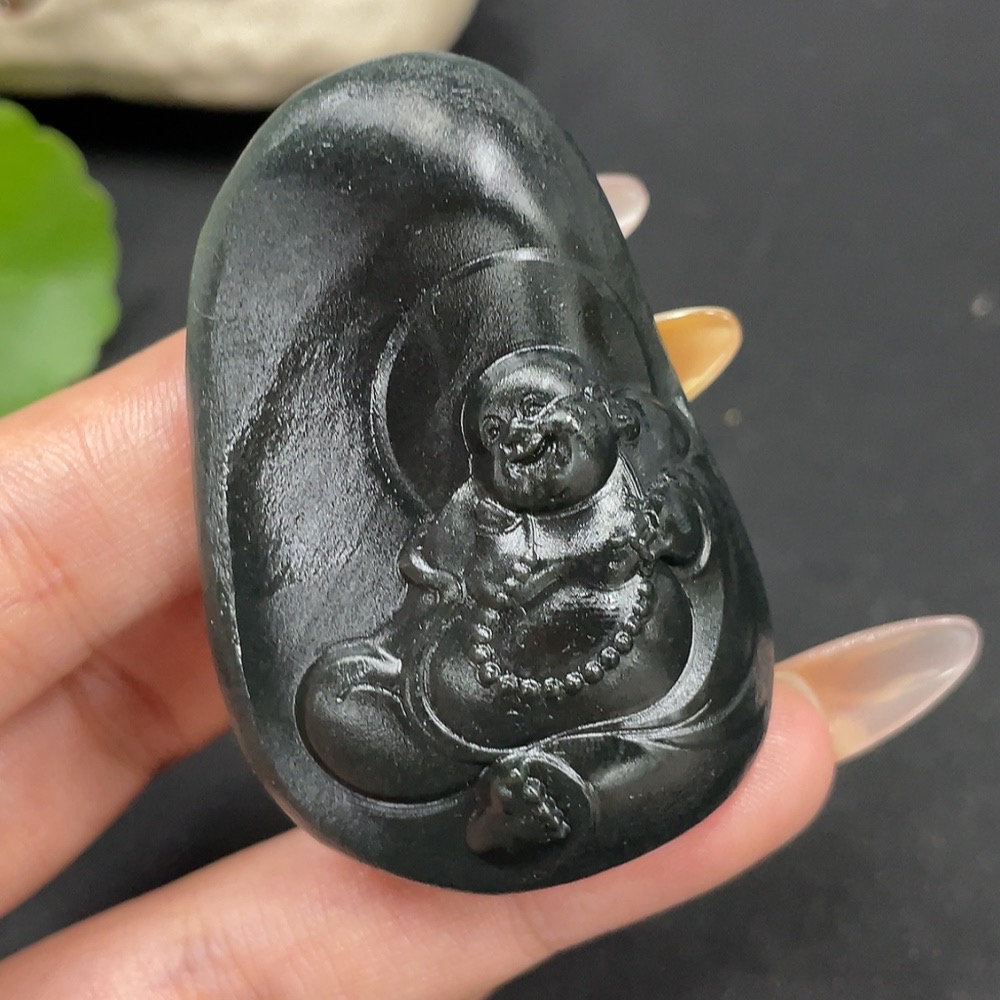 H30491866 Hetian Jade Pendant Buddha Total Weight Approx. 57.3g