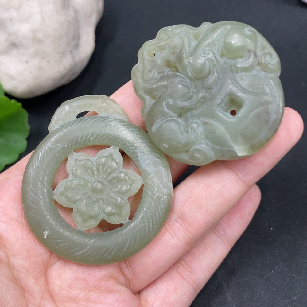 H31616872 Hetian Jade Pendant, Antique-style Plaque, Total Weight Approx. 56.9g