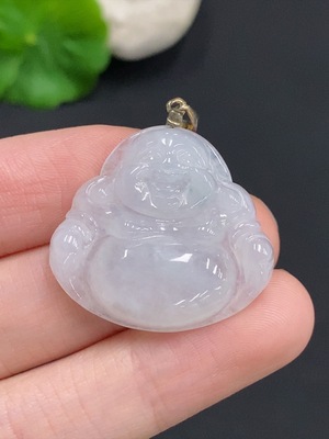 F35159972 Jadeite Buddha Pendant Non-Gold Inlaid Total Weight Approximately 6.5g