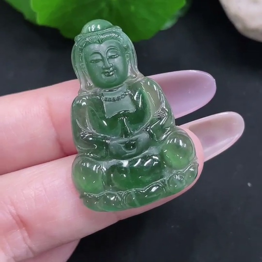 F35127839 Jadeite Guanyin Pendant Total Weight Approximately 5.3g