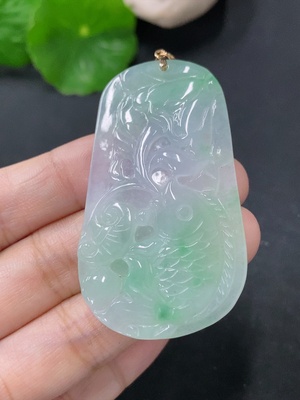 F33849178 Jadeite Pendant Abundance Year after Year 18k Total Weight Approx. 15.7g