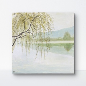 P41888559 夏泽跃《绿水青山》布面综合材料 仅有内框 约40*40cm