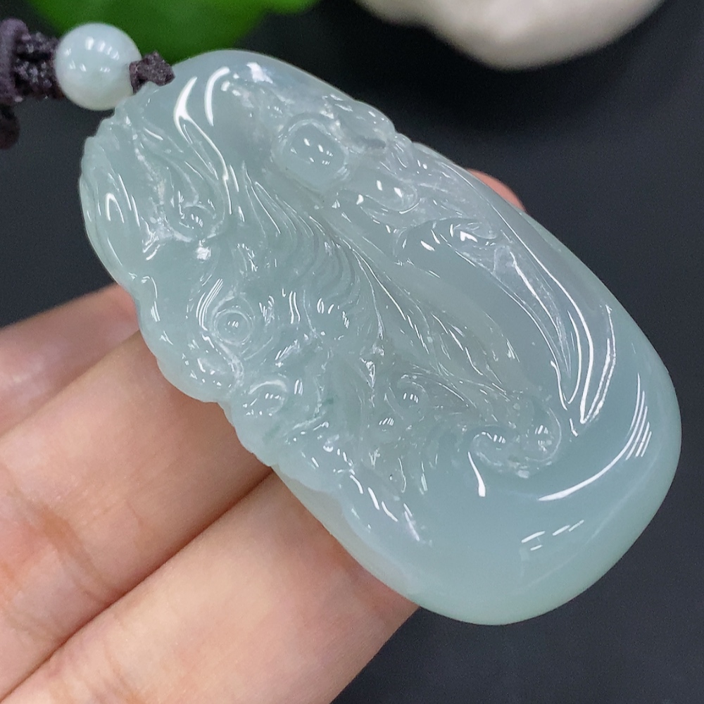 F29434019 Jadeite Pendant Total Weight Including Rope Approximately 27.2g