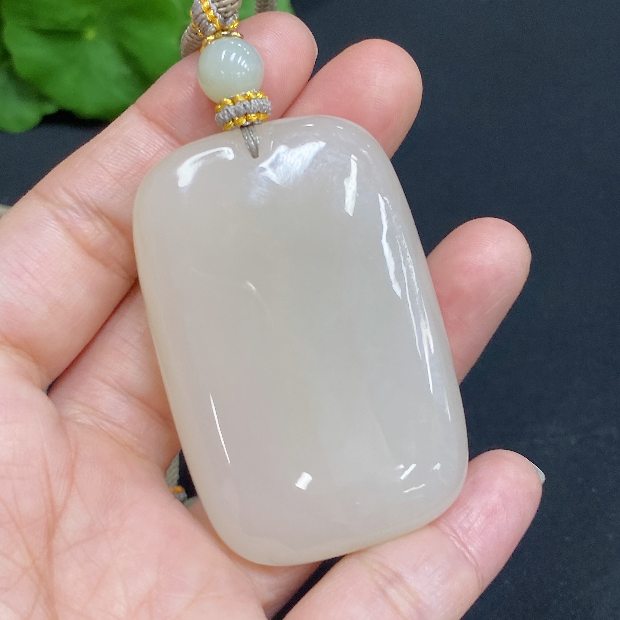 H34985551 Hetian Jade Pendant Plain Pendant Non-Gold