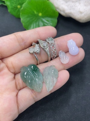 F46569363 翡翠镶嵌件 戒指 一手走 非金