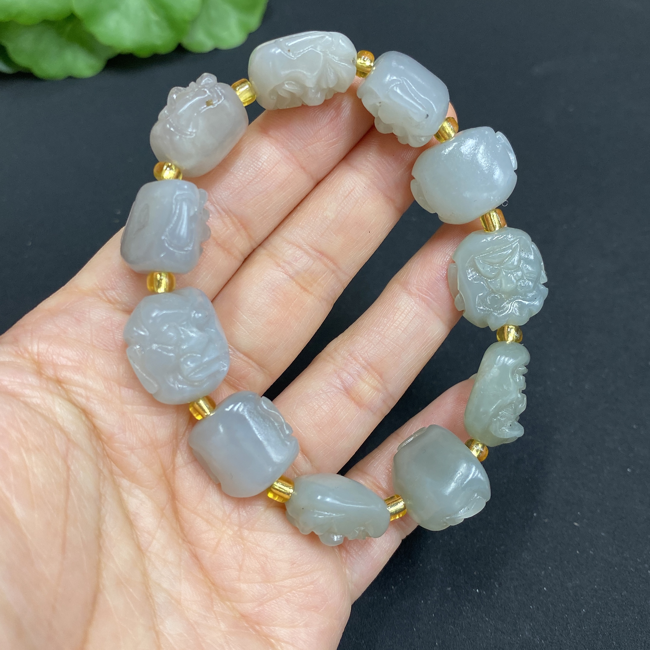 H34985360 Hetian Jade Bracelet with Non-Hetian Jade Beads, Total Weight Approx. 41.9g