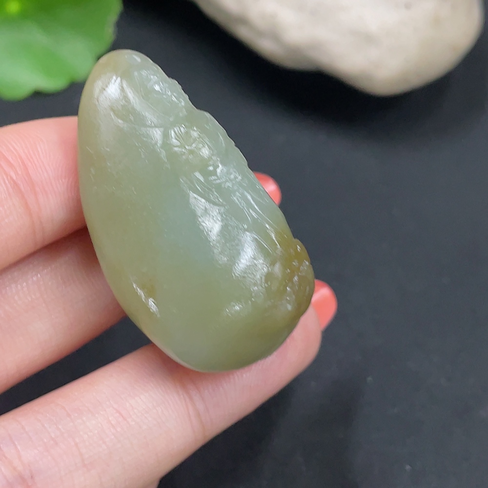 H34026157 Hetian Jade Pendant Guanyin Total Weight Approx. 27.2g