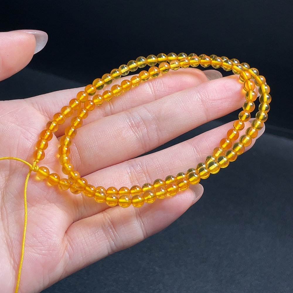 C30470593 Amber Honey Bead Necklace Total Weight Approx.4.24g Size Approx.3.9mm