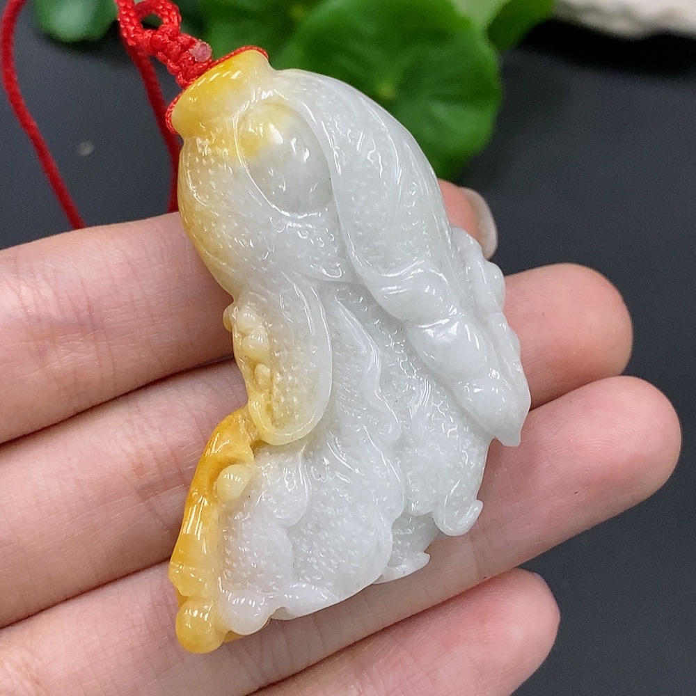 F14565480 Jadeite Cabbage Pendant (Color Origin Undetermined)