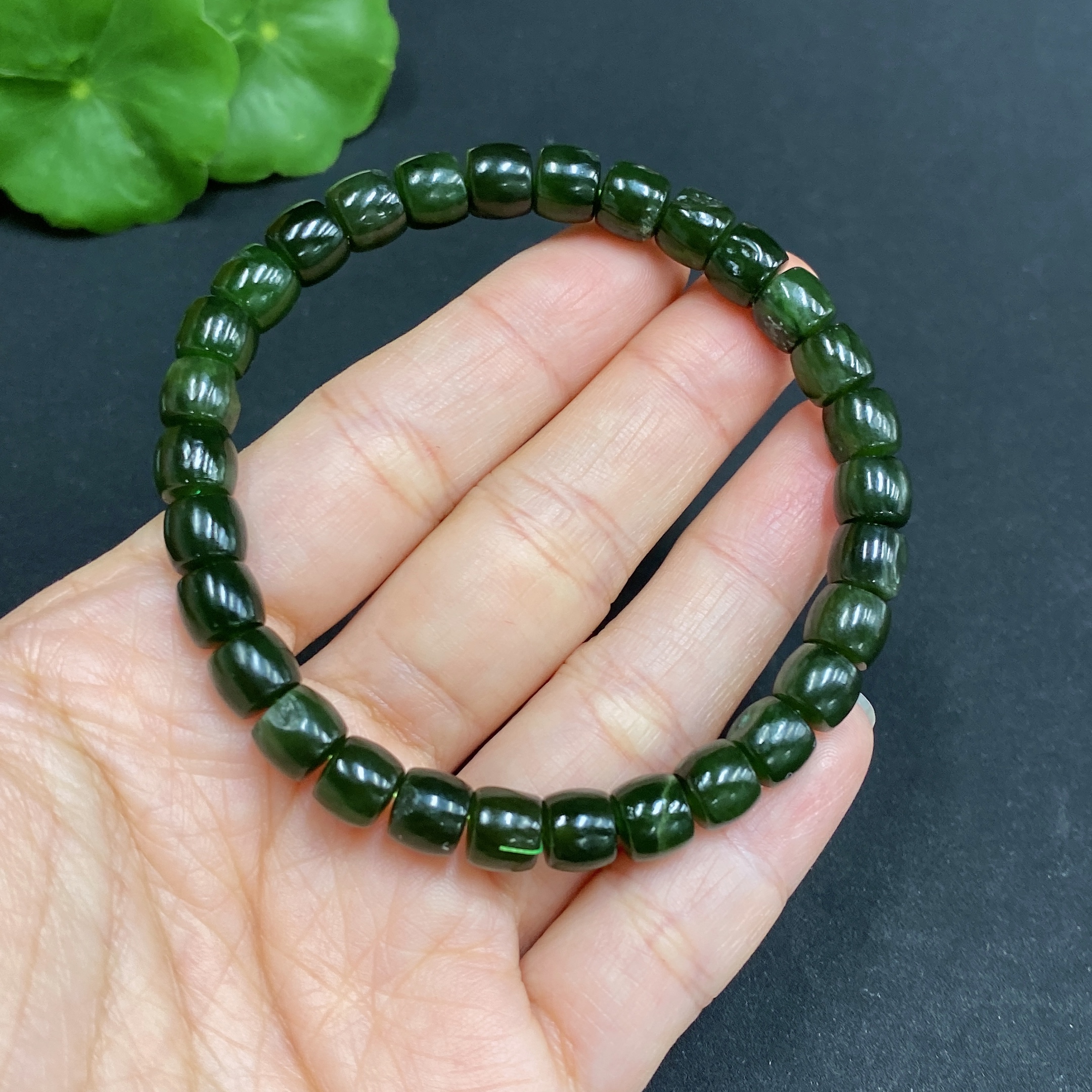 H31584689 Hetian Jade Bracelet, Approx. 6.8mm, Total Weight Approx. 17.7g