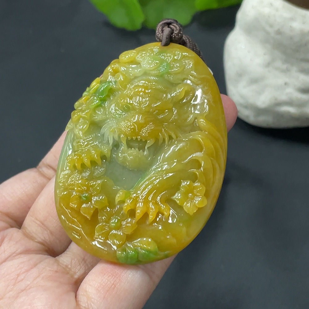 F18032143 Jadeite Tiger Pendant, Color Origin Undetermined, Total Weight 61.724g