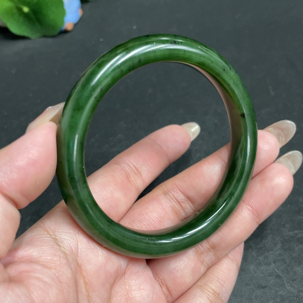 H30552160 Hetian Jade Round Bracelet Size 59.9 Total Weight Approx. 49.7g