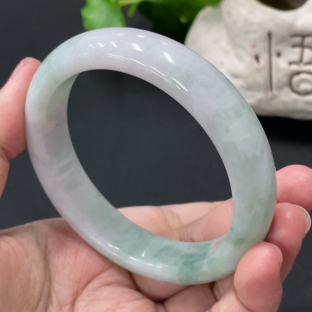 F34019654 Jadeite Round Bracelet, Total Weight Approx. 69.3g, With Breakage/Defect, Size 59.1
