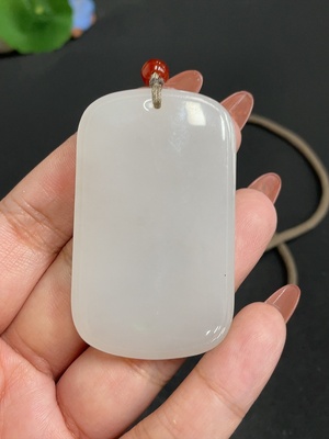 H34004080 Hetian Jade Pendant, Plain Pendant, Total Weight [with rope]: 40.6g
