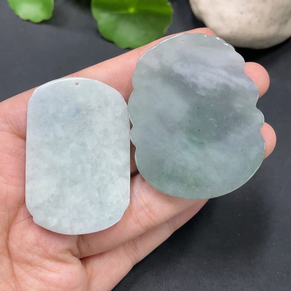 F19132047 Jadeite Pendant 2pcs/lot