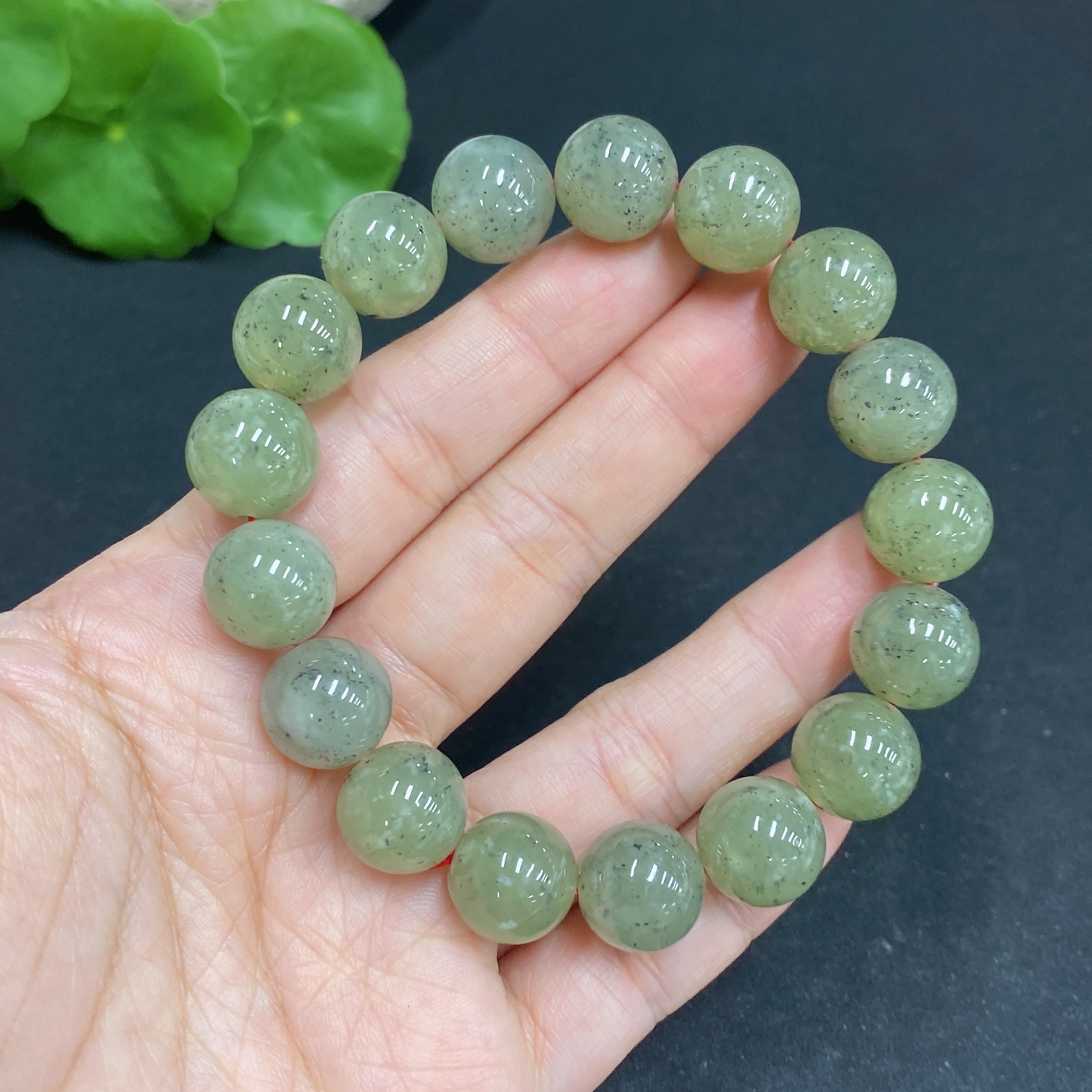 H34015776 Hetian Jade Bracelet Approx.11.7mm Total Weight Approx.45.1g