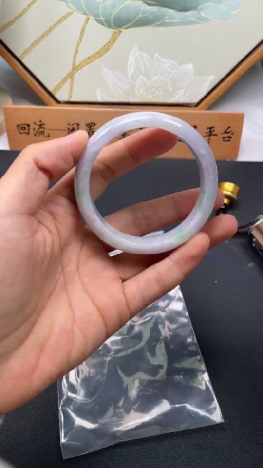 F35095060 Jadeite Round Bangle Size 54.7 Total Weight Approx. 49.39g