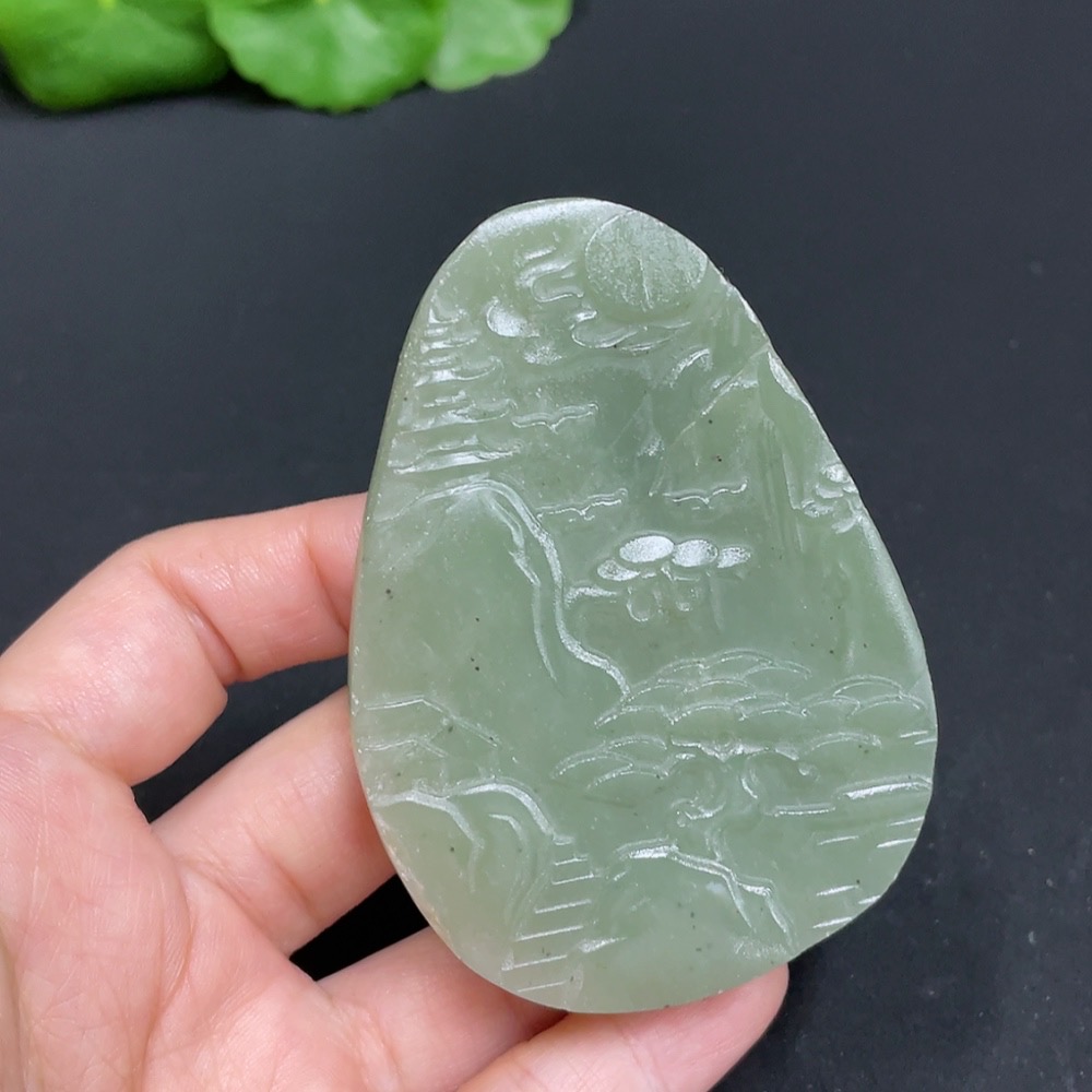 H35103320 Hetian Jade Pendant Landscape Plaque Total Weight Approx. 94.7g