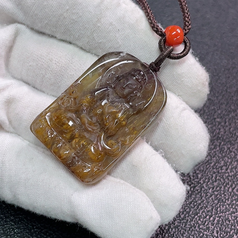 C33923375 Crystal Pendant Non-Gold Total Weight Approx. 23.77g with String