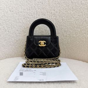 S43097091 香奈儿CHANEL 黑金mini kelly 24年票芯片款 95新 12.5*4*8.3cm