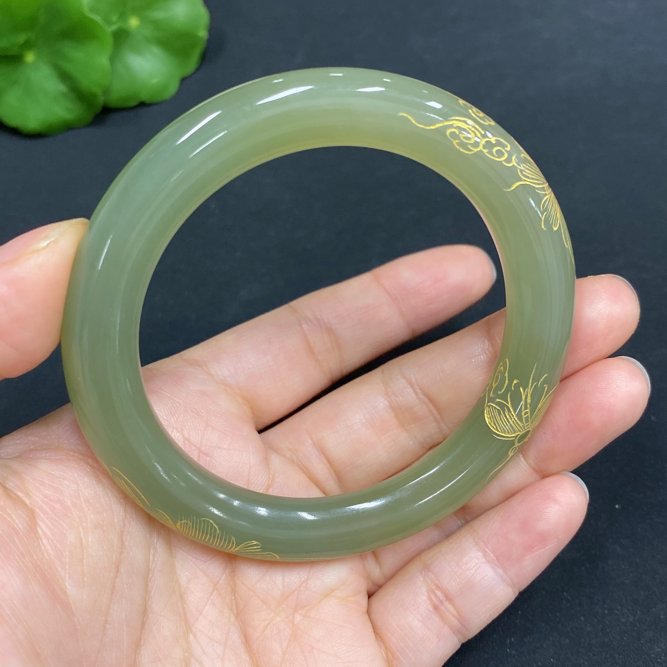 H30545199 Hetian Jade Bracelet Size 54.7 Total Weight Approx. 40.3g