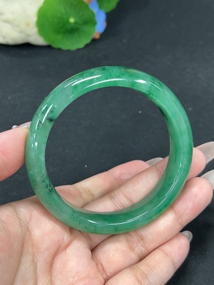 H41843782 非洲翠(独龙玉)正圈手镯 圈口59.7 货品总重约55.6g