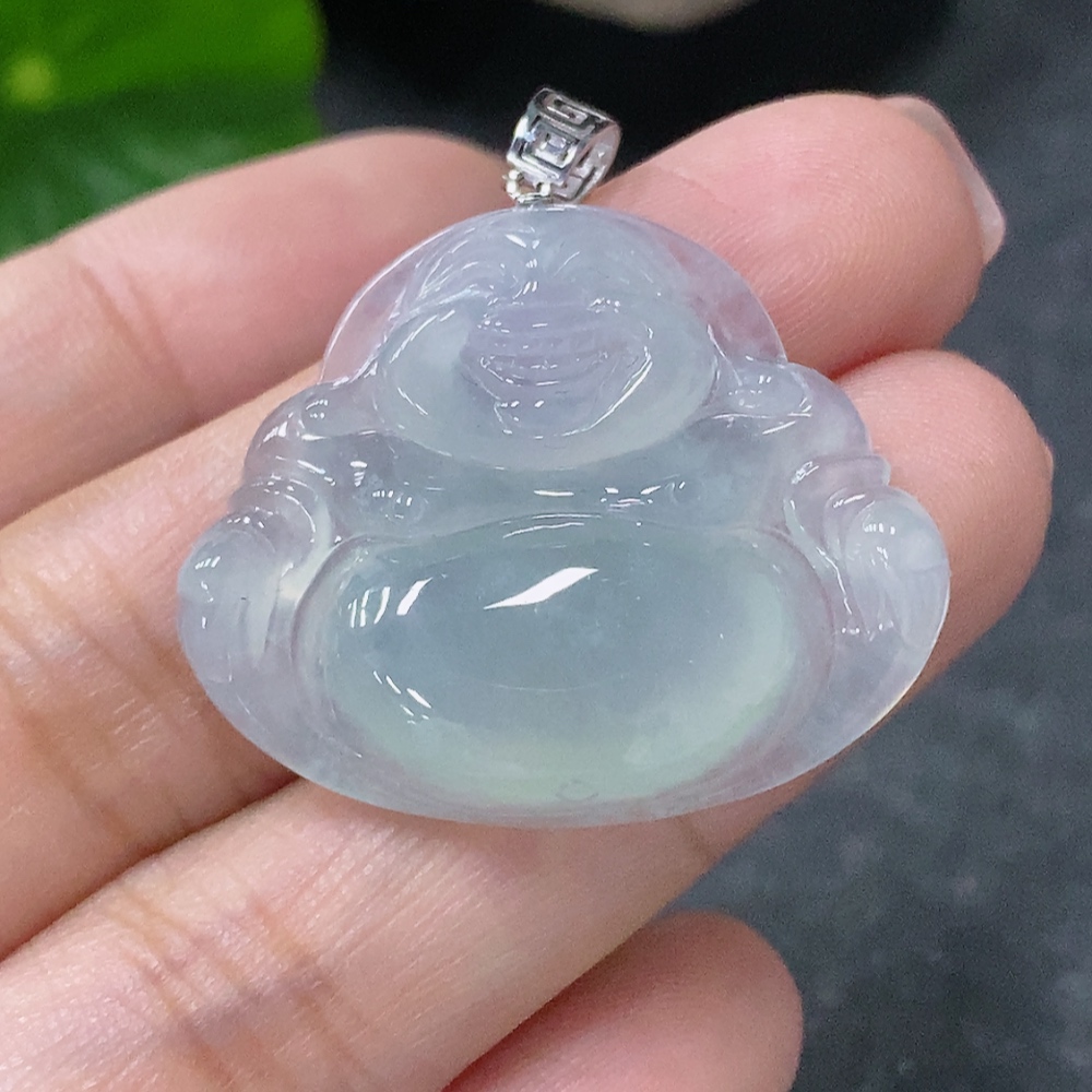 F34997960 Jadeite Pendant Buddha 18k Total Weight Approx. 6.4g
