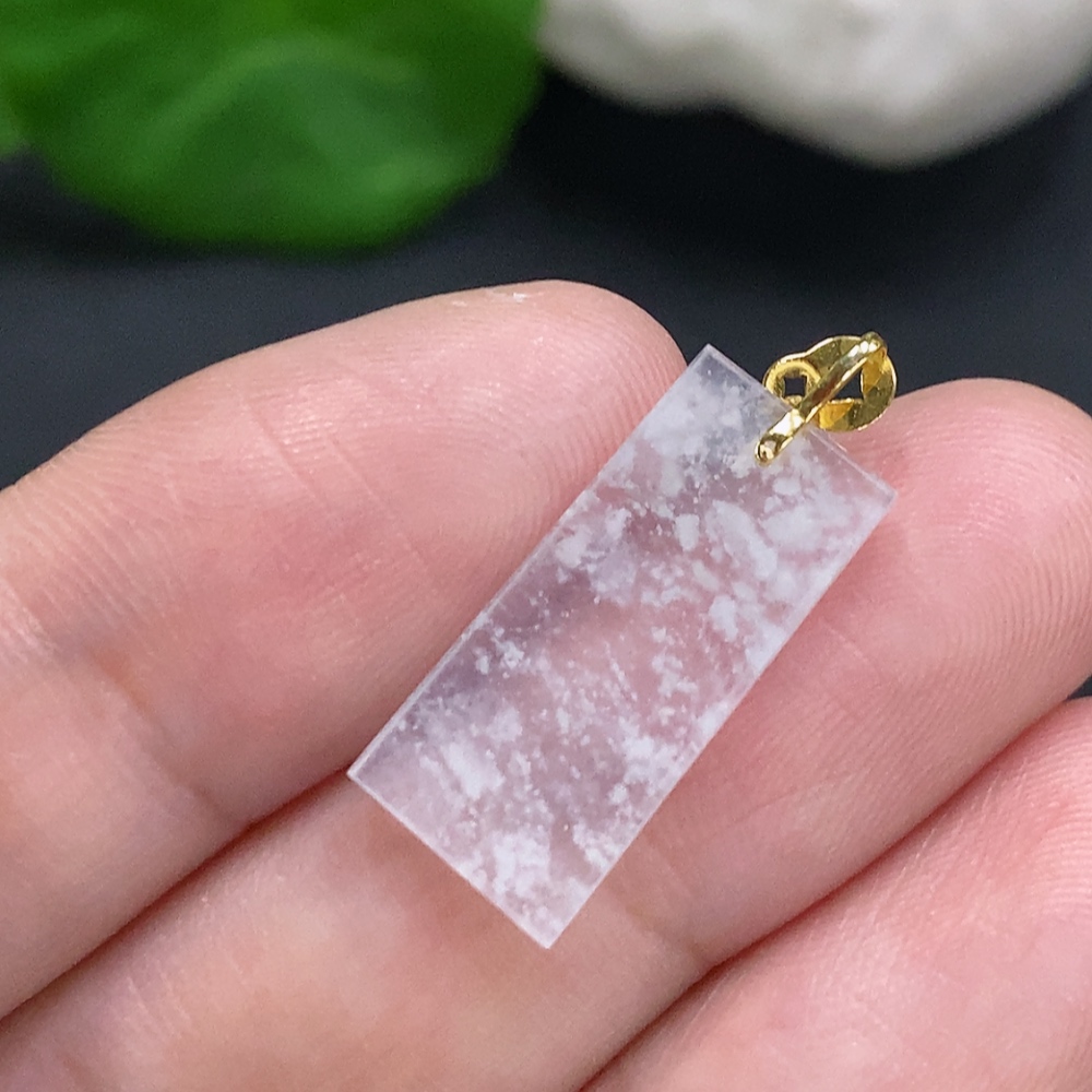 F34001212 Jadeite Plain Pendant (No imprint, surface gold content Au75%) total weight approx. 0.9g