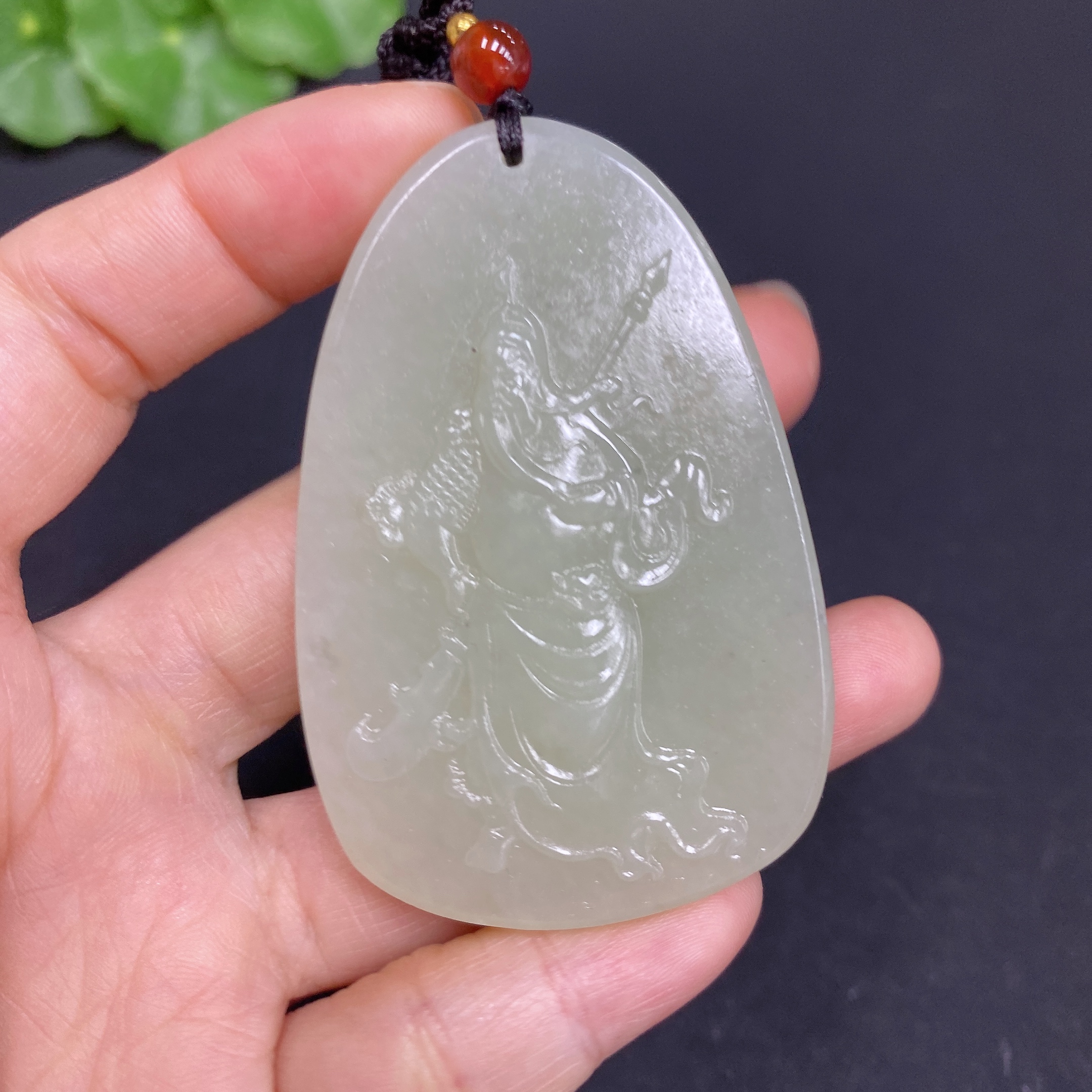 H28311828 Hetian Jade Pendant Guan Gong Gross Weight (with rope) 38.7g