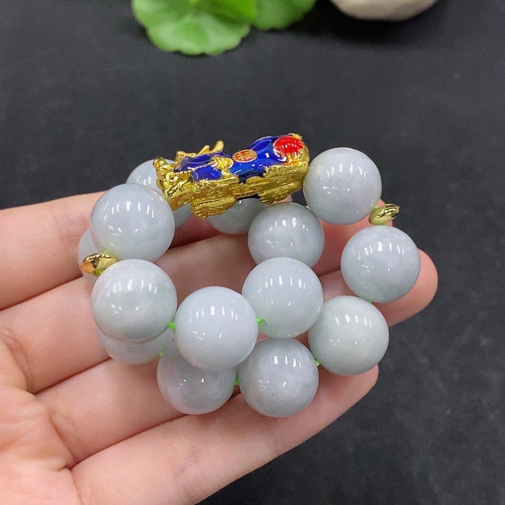 F33946878 Jadeite Bracelet Approx.13.4mm Total Weight Approx.69.56g Non-Gold Inlaid