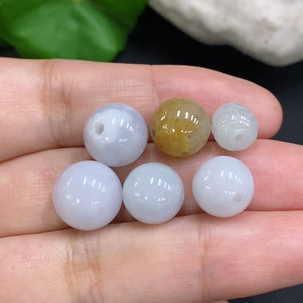 F31596885 Jadeite Beads Sell as a Lot (Color origin undetermined)