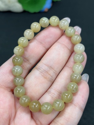 H46586951 和田玉手串 卡7.9mm左右 货品总重约17.9g