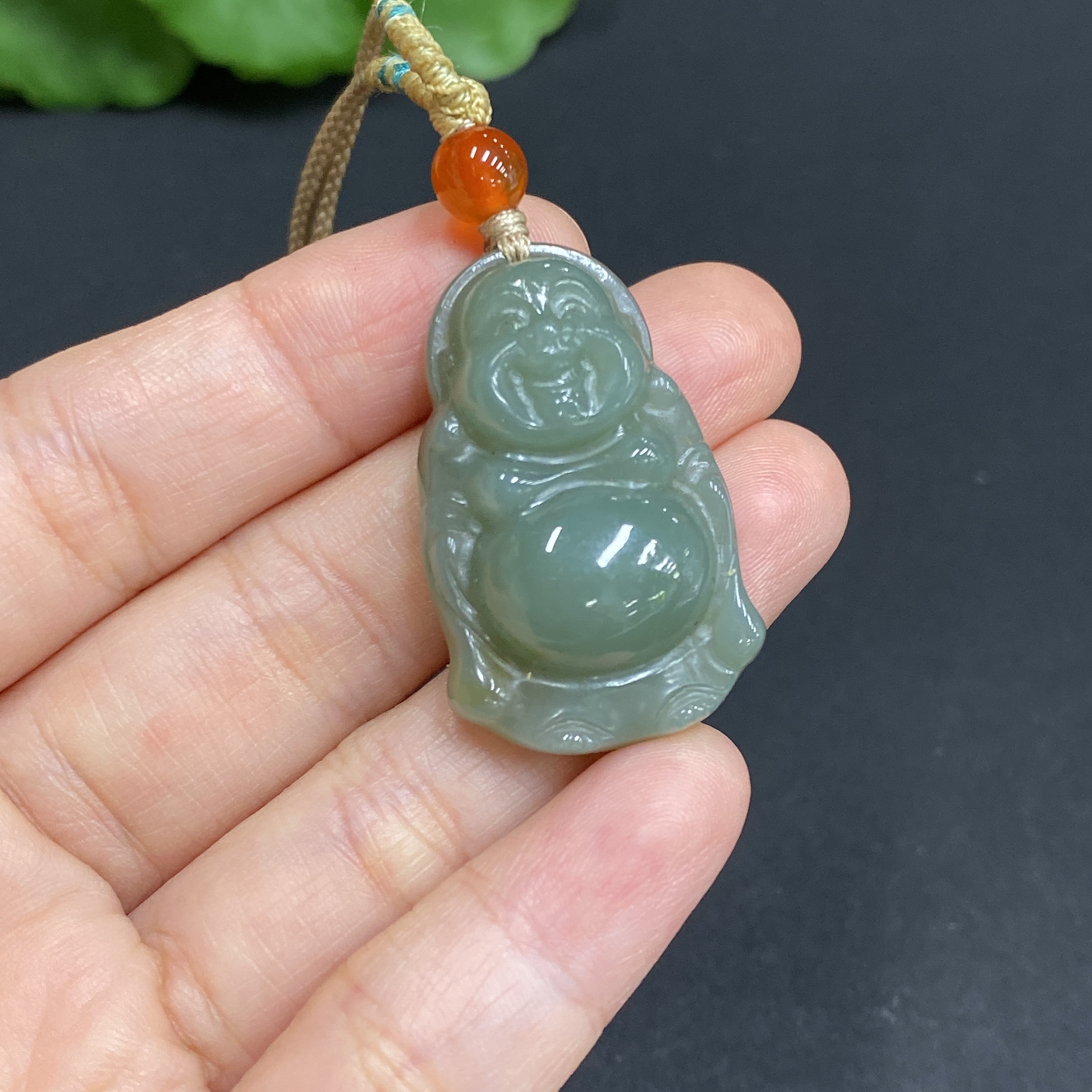 H33903123 Hetian Jade Pendant Buddha Total Weight (with rope): 11.2g