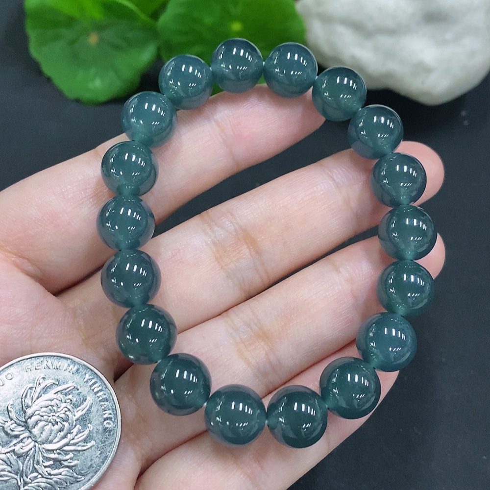 F34021952 Jadeite Bead Necklace Approximately 9.7mm Total Weight About 30.7g