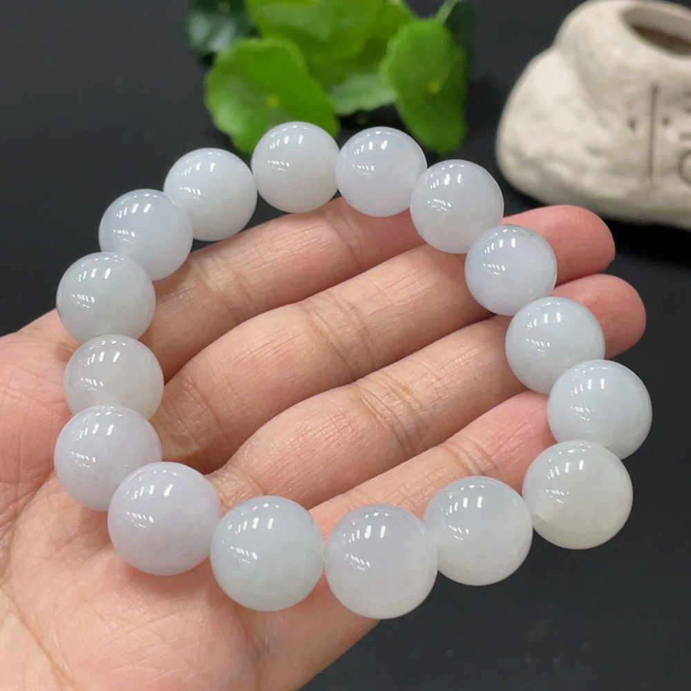 F30449621 Jadeite bead bracelet approx. 13.1mm with total weight about 62.1g