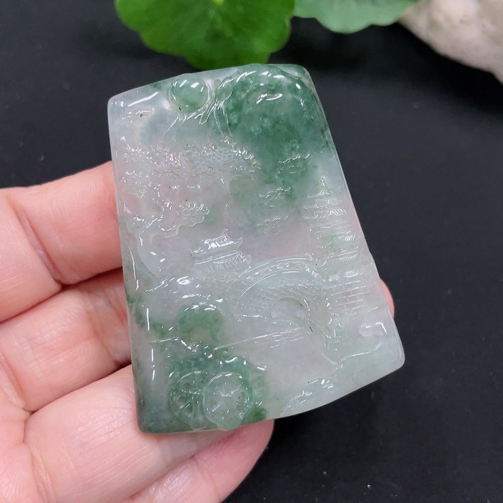 F28288253 JadeiteLandscape Pendant, Total Weight Approximately 23.4g