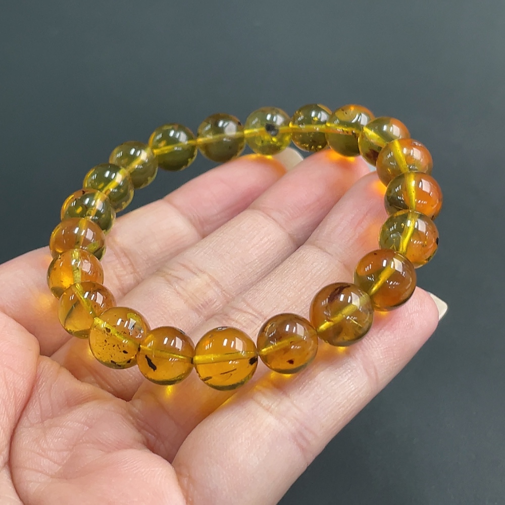 C18048441 Amber Beeswax Bracelet, Approx. 9.2mm, Total Weight Approx. 9.70g