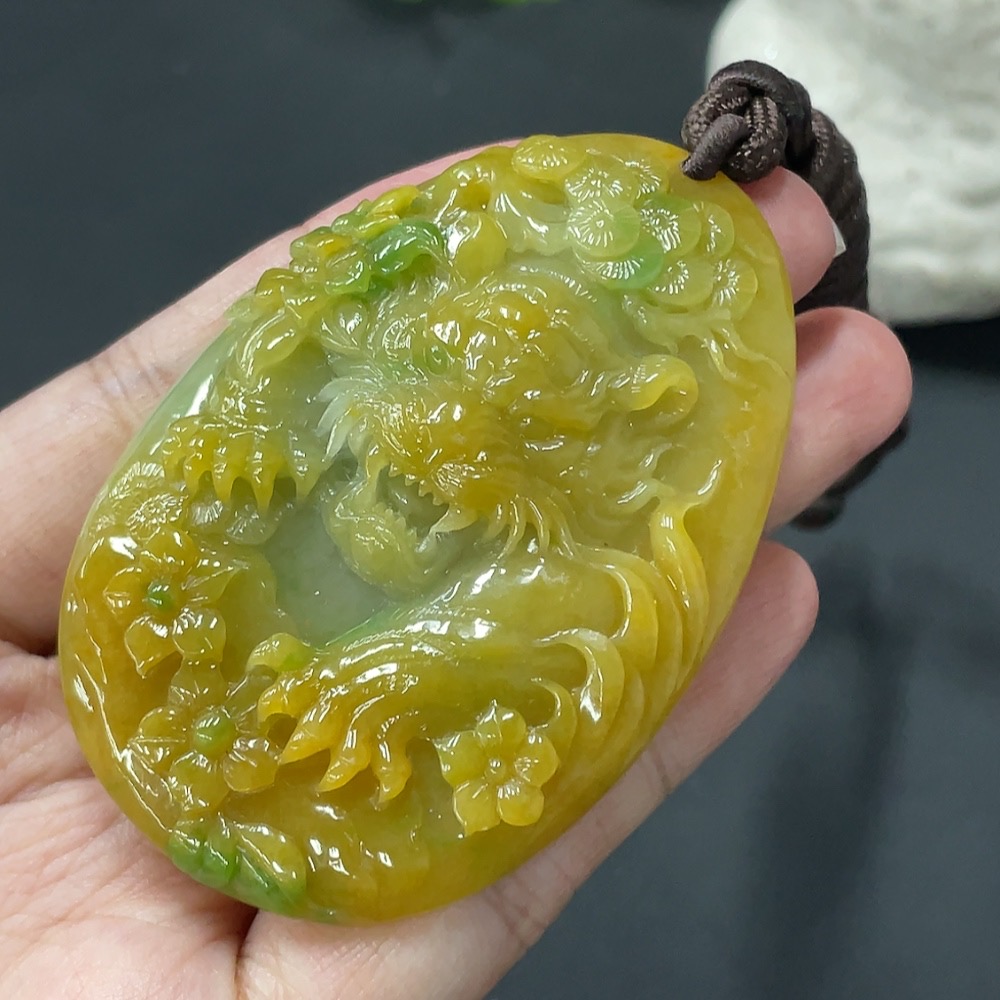 F18032143 Jadeite Tiger Pendant, Color Origin Undetermined, Total Weight 61.724g