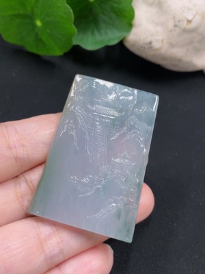 F31627283 Jadeite landscape pendant with total weight about 20.9g